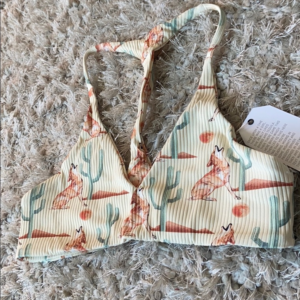 Boys + Arrows Cactus and Fox Print Bikini Top - Picture 6 of 11